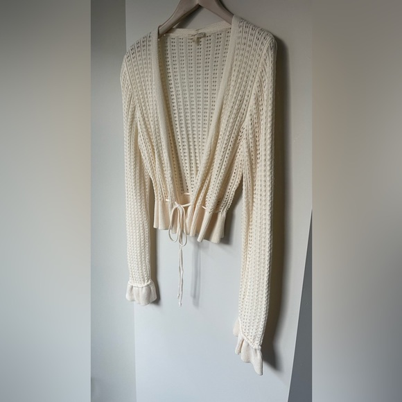 NWOT - Adored Vintage - A Way With Words - Tie Waist Cardigan - Cream - L - Picture 2 of 7